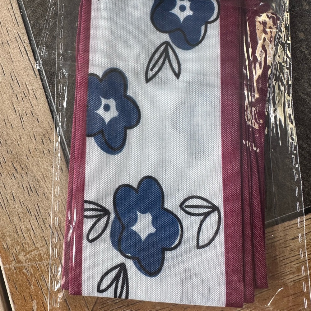 Floral Blue and Red Scarf